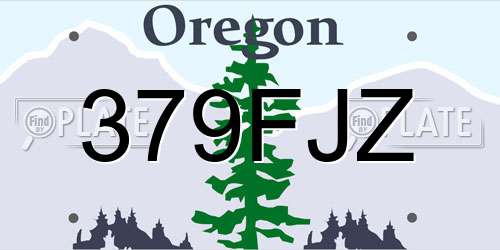 379FJZ Oregon License Plate