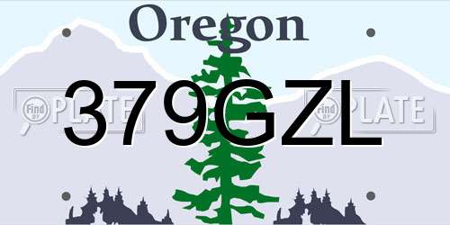 379GZL Oregon License Plate