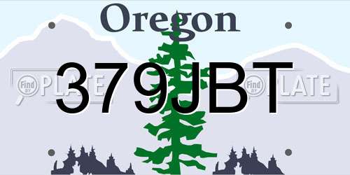379JBT Oregon License Plate