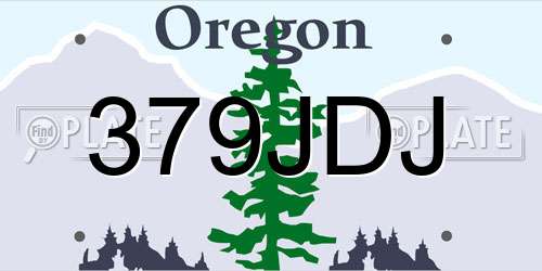 379JDJ Oregon License Plate