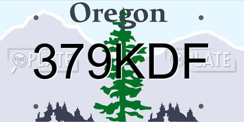 379KDF Oregon License Plate