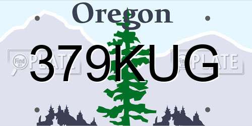 379KUG Oregon License Plate