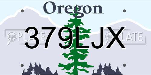 379LJX Oregon License Plate