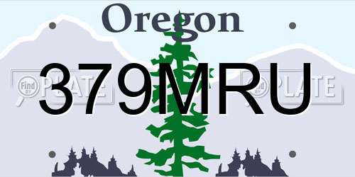 379MRU Oregon License Plate