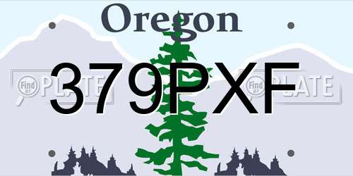 379PXF Oregon License Plate