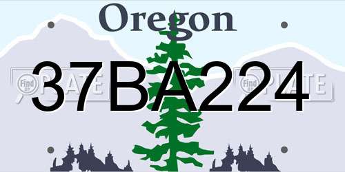 37BA224 Oregon License Plate