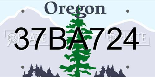 37BA724 Oregon License Plate