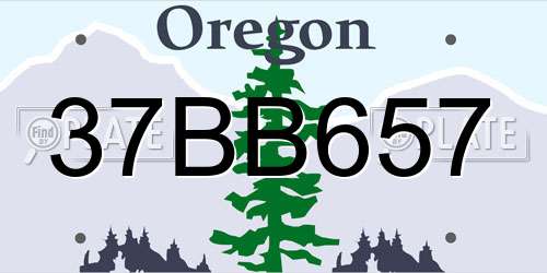 37BB657 Oregon License Plate