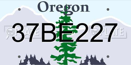 37BE227 Oregon License Plate