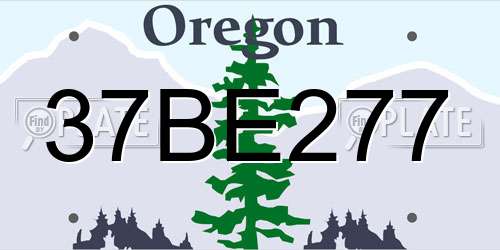 37BE277 Oregon License Plate