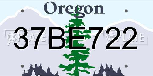 37BE722 Oregon License Plate