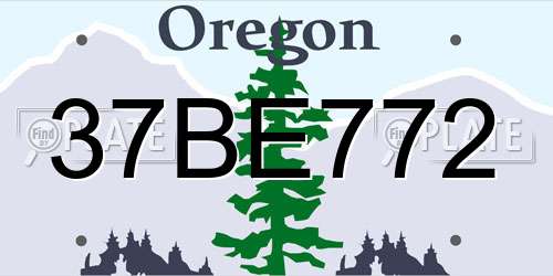 37BE772 Oregon License Plate