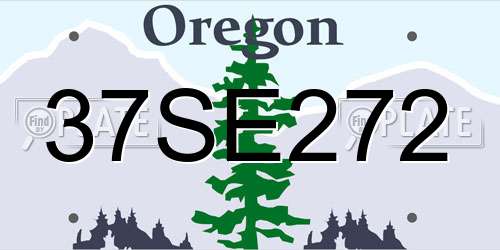 37SE272 Oregon License Plate