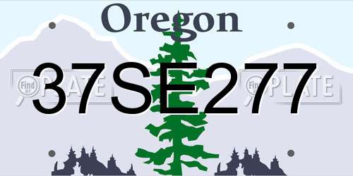 37SE277 Oregon License Plate