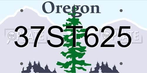 37ST625 Oregon License Plate