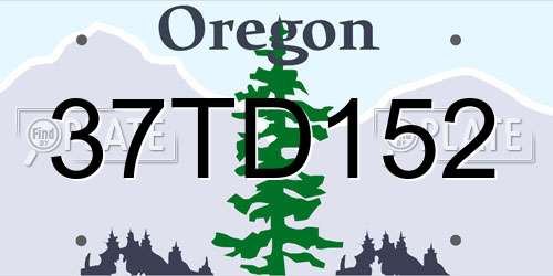 37TD152 Oregon License Plate