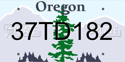 37TD182 Oregon License Plate