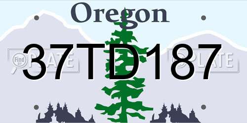37TD187 Oregon License Plate