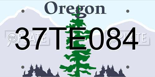 37TE084 Oregon License Plate