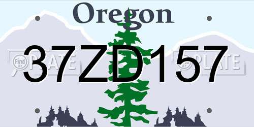 37ZD157 Oregon License Plate