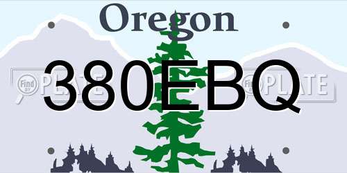 380EBQ Oregon License Plate