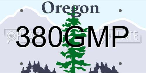 380GMP Oregon License Plate