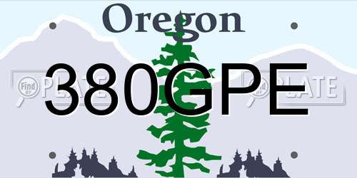 380GPE Oregon License Plate