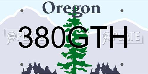 380GTH Oregon License Plate
