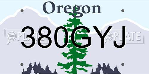 380GYJ Oregon License Plate