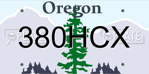 380HCX Oregon License Plate