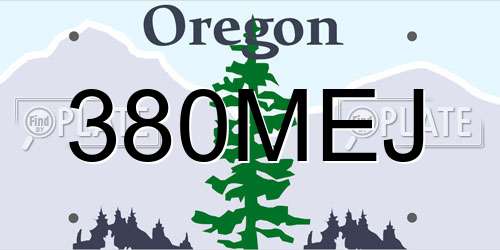 380MEJ Oregon License Plate