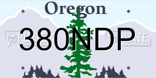 380NDP Oregon License Plate