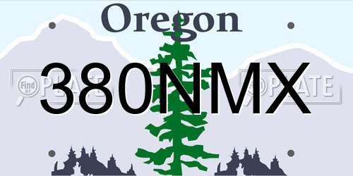 380NMX Oregon License Plate