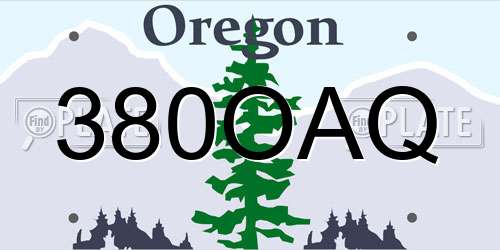 380OAQ Oregon License Plate
