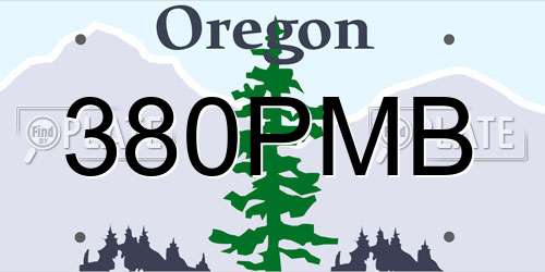 380PMB Oregon License Plate
