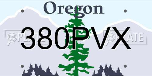 380PVX Oregon License Plate