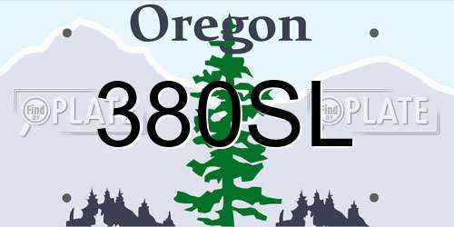 380SL Oregon License Plate