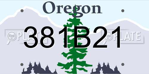 381B21 Oregon License Plate