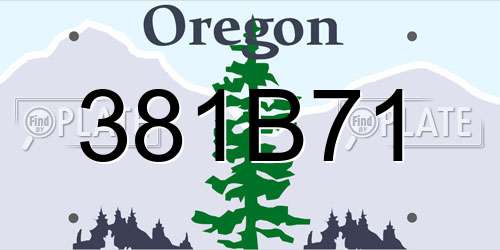 381B71 Oregon License Plate