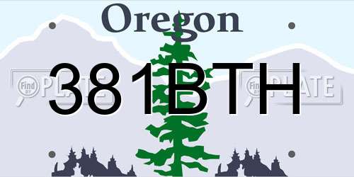 381BTH Oregon License Plate