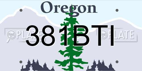381BTI Oregon License Plate