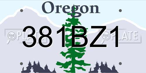 381BZ1 Oregon License Plate