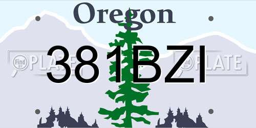 381BZI Oregon License Plate