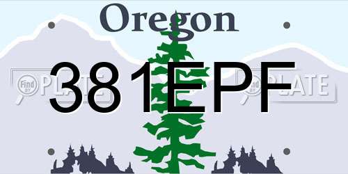 381EPF Oregon License Plate