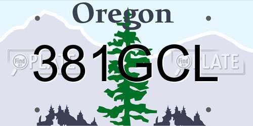 381GCL Oregon License Plate