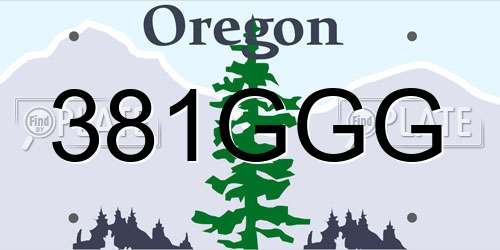 381GGG Oregon License Plate