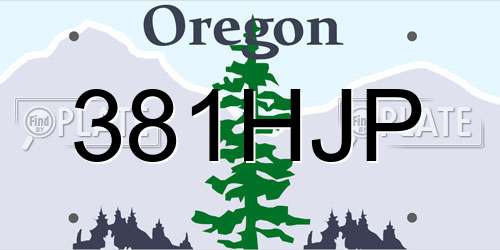 381HJP Oregon License Plate