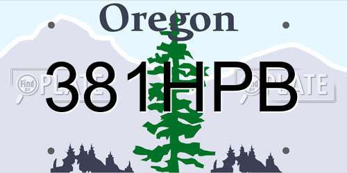 381HPB Oregon License Plate