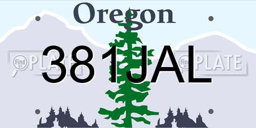 381JAL Oregon License Plate