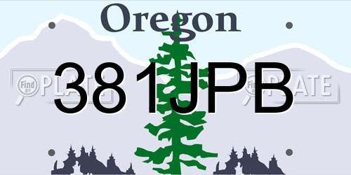 381JPB Oregon License Plate